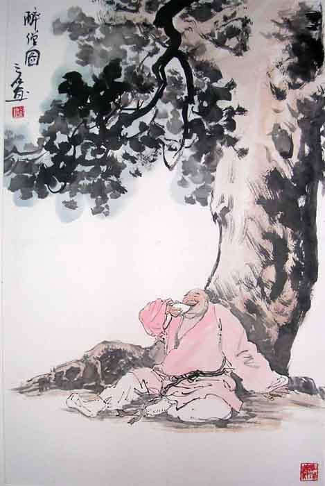 作者：傅二石&nbsp;醉僧图 鏡片&nbsp;￥：18000&nbsp;单击鼠标查看大图！