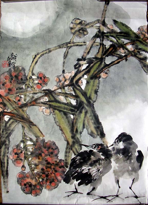 作者：邱帜铭&nbsp;花鸟&nbsp;￥：赏真阁藏品&nbsp;单击鼠标查看大图！