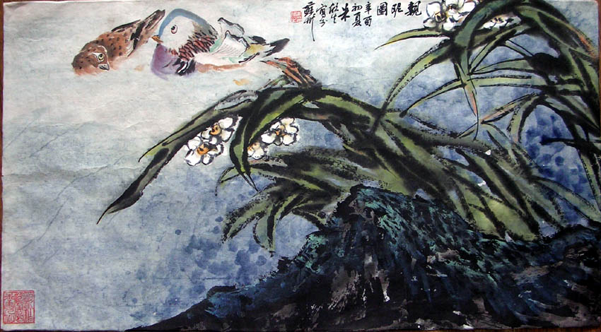 作者：朱欣生&nbsp;花鸟&nbsp;￥：协商&nbsp;单击鼠标查看大图！