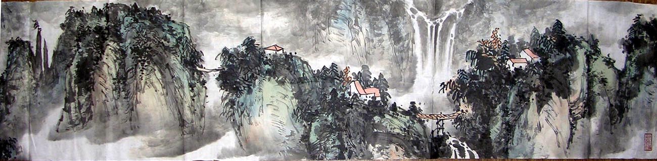 作者：麻明&nbsp;山水手卷&nbsp;￥：0000&nbsp;单击鼠标查看大图！