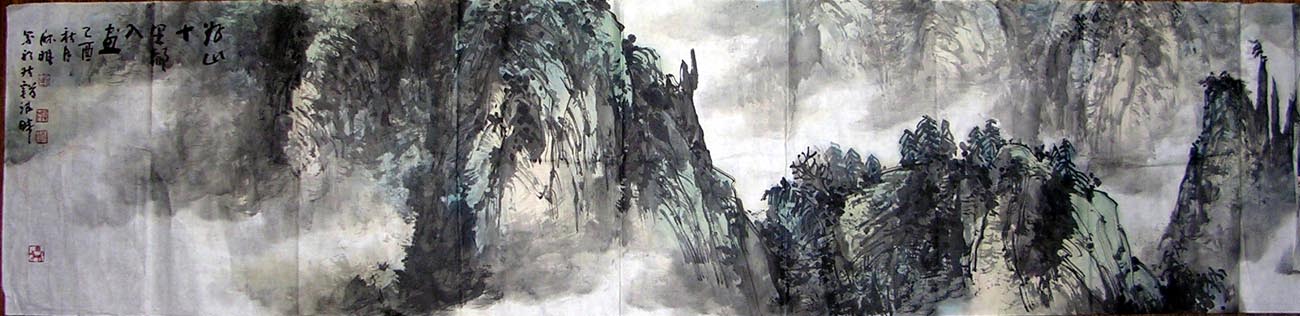 作者：麻明&nbsp;山水手卷&nbsp;￥：3000&nbsp;单击鼠标查看大图！