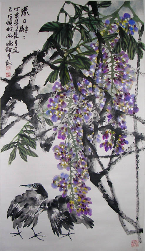 作者：邱炽铭&nbsp;  花鸟&nbsp;￥：赏真阁藏品&nbsp;单击鼠标查看大图！