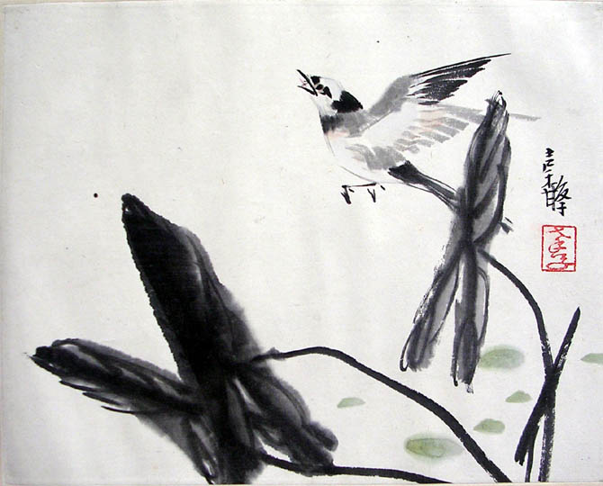 作者：张继馨&nbsp;花鸟&nbsp;￥：赏真阁藏品&nbsp;单击鼠标查看大图！