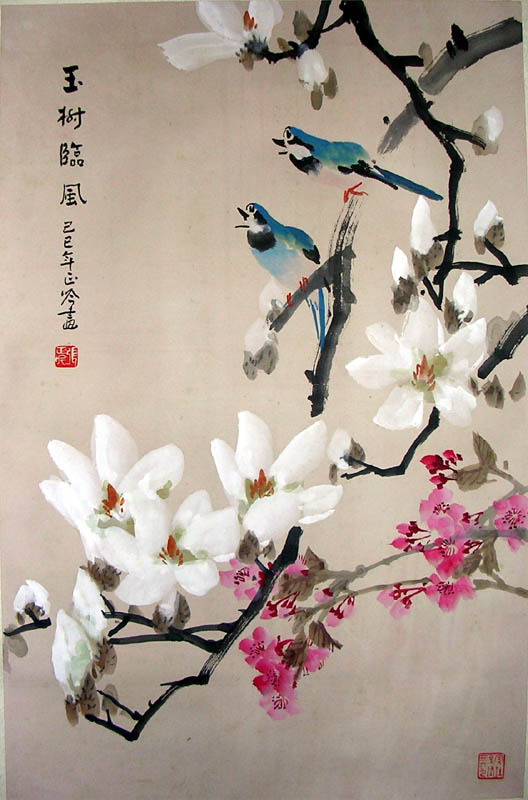 作者：张正吟&nbsp;  花鸟《玉树临风》&nbsp;￥：3500&nbsp;单击鼠标查看大图！