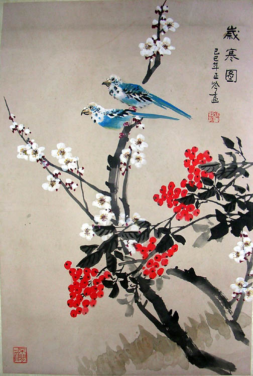 作者：张正吟&nbsp;  花鸟&nbsp;￥：赏真阁藏品&nbsp;单击鼠标查看大图！