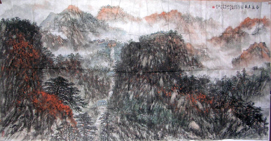 作者：蔡松昌&nbsp;山水《泰岳晨曦》&nbsp;￥：协商&nbsp;单击鼠标查看大图！