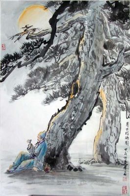作者：傅二石&nbsp;山水《月下独酌》&nbsp;￥：18000&nbsp;单击鼠标查看详细介绍！