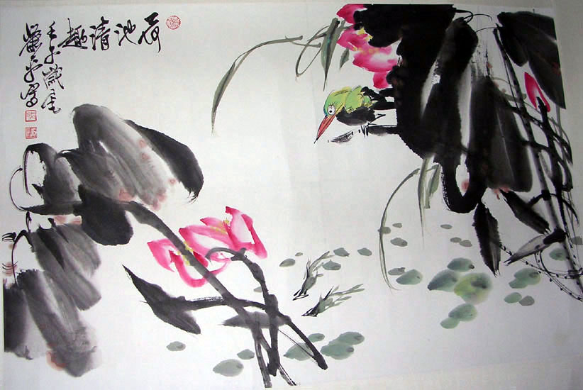 作者：萧 平&nbsp;花鸟 荷塘清趣&nbsp;￥：协商&nbsp;单击鼠标查看大图！