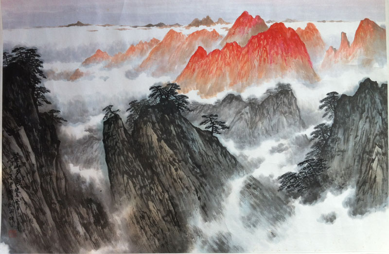 作者：卢星堂&nbsp;黄山夕照&nbsp;￥：协商&nbsp;单击鼠标查看大图！