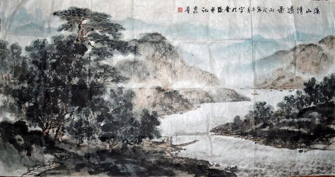 作者：夏普&nbsp;山水《溪山清远图》&nbsp;￥：协商&nbsp;单击鼠标查看大图！