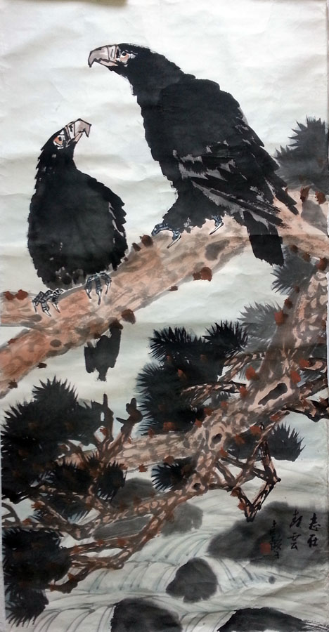 作者：张继馨&nbsp;花鸟《志在青云》&nbsp;￥：协商&nbsp;单击鼠标查看大图！