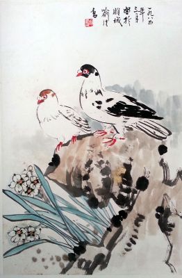 作者：喻继高&nbsp;花鸟 镜片&nbsp;￥：藏品&nbsp;单击鼠标查看详细介绍！