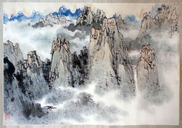 作者：章炳文&nbsp;山水《黄山云起》&nbsp;￥：协商&nbsp;单击鼠标查看详细介绍！