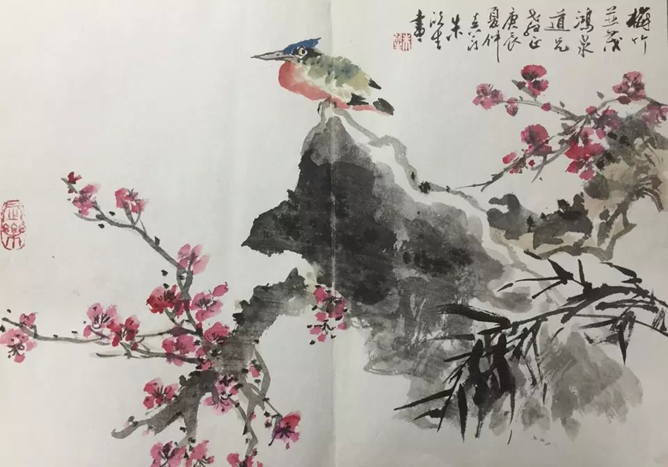 作者：朱欣生&nbsp;花鸟&nbsp;￥：先生&nbsp;单击鼠标查看大图！