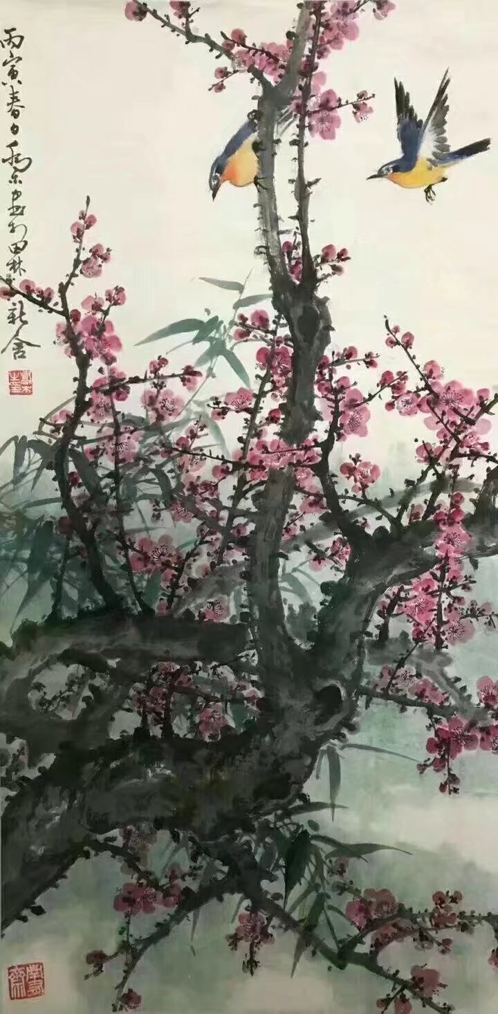 作者：乔木&nbsp;花鸟　　梅雀图&nbsp;￥：协商&nbsp;单击鼠标查看大图！