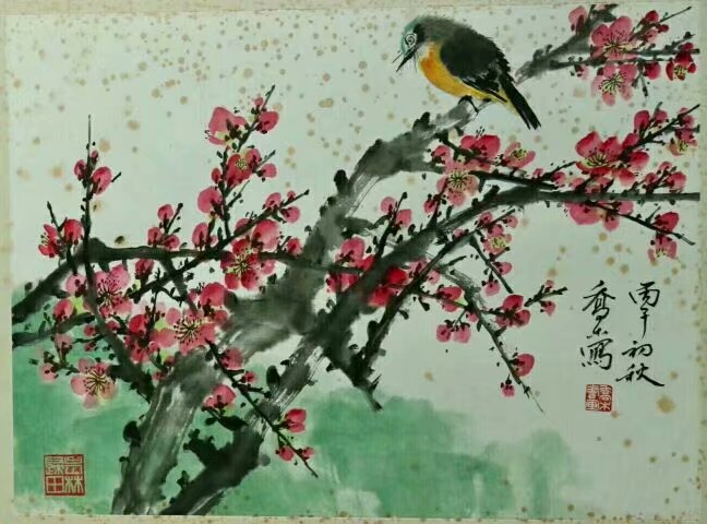 作者：乔木&nbsp;花鸟　　梅雀图&nbsp;￥：协商&nbsp;单击鼠标查看大图！