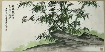 作者：乔木&nbsp;花鸟　　竹石图&nbsp;￥：协商&nbsp;单击鼠标查看详细介绍！