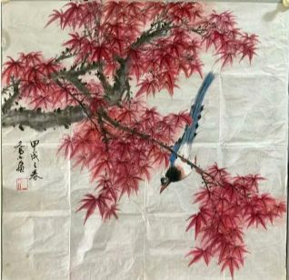 作者：乔木&nbsp;花鸟　　枫雀图&nbsp;￥：协商&nbsp;单击鼠标查看详细介绍！