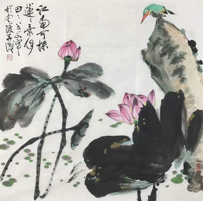 作者：萧平&nbsp;花鸟  《荷》&nbsp;￥：协商&nbsp;单击鼠标查看大图！