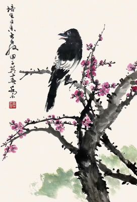 作者：乔木&nbsp;花鸟　　梅雀图&nbsp;￥：协商&nbsp;单击鼠标查看详细介绍！