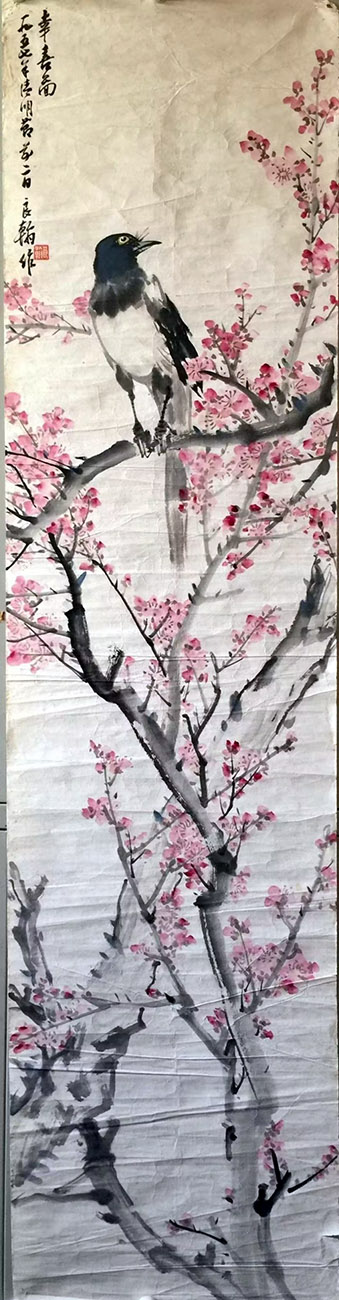 作者：赵良翰&nbsp;花鸟 喜鹊登梅&nbsp;￥：协商&nbsp;单击鼠标查看大图！