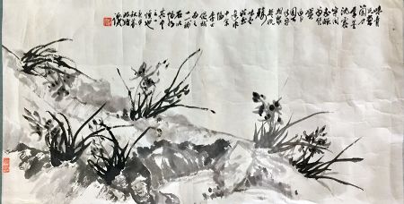 作者：赵良翰&nbsp;花鸟　　兰石图&nbsp;￥：协商&nbsp;单击鼠标查看详细介绍！