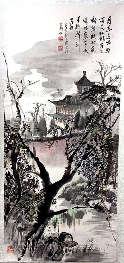 作者：潘国光&nbsp;山水《枫桥夜泊》&nbsp;￥：协商&nbsp;单击鼠标查看大图！